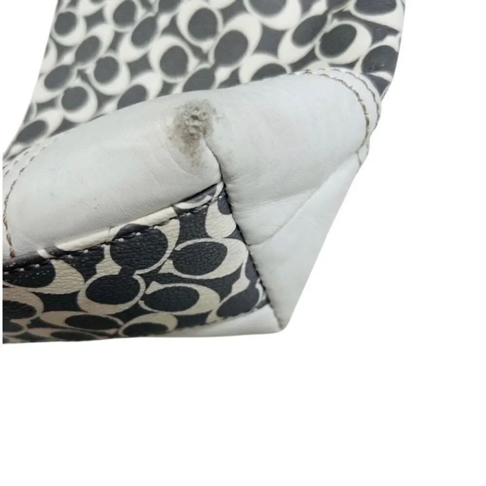 Coach Heritage Signature Stripe Pink White Tote Bag F15137